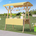 Outdoor Vendor Cart, Portable Cart with Canopy, Movable Stall Display Stand, Foldable Vending Stand Kiosk Display Trolley with Canopy, for Market, Street Food, Events(Yellow 1,120cm/47.2in)