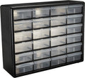 Akro-Mils 10124 24 Drawer Plastic Parts Storage Hardware and Craft Cabinet, 20-Inch x 16-Inch x 6.5-Inch, Black