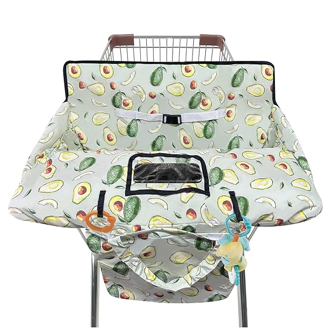 Shopping Cart Cover for Baby,2-in-1 High Chair Cover with Portable Cloth Bag,Cart Seat Pad for Babies Grocery Cushion Cover Restaurant,Suitable for All Supermarkets