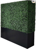 Artificial Boxwood Hedge Wall with Black Stainless Steel Base, Outdoor and Indoor Backdrop Divider Privacy Screen and Decorative Wall for Patio, Balcony, Restaurant, Various Events 48" W*12" D*48" H