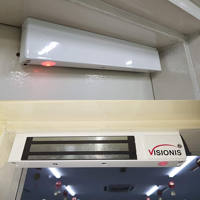 Visionis VS-VISML300LED-WH Indoor 300lbs White Electromagnetic Lock with LED Sensor for Door Access Control
