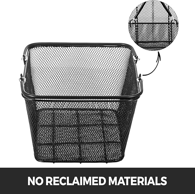 Mophorn 12PCS Shopping Baskets with Handles, Black Metal Shopping Basket, Portable Wire Shopping Basket, Black Wire Mesh shopping Basket Set for Stores Shopping