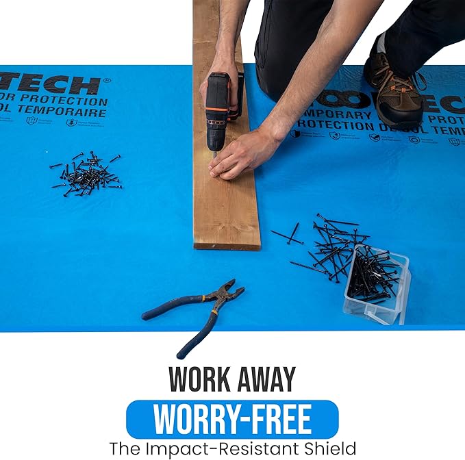 Temporary Floor Protection for Renovation, Painting, Construction - 40" x 90 ft, Covers 300 sqft