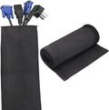 uxcell Hook and Loop Cable Management Sleeve, 6.6ft x 2 Inch Flexible Cable Wrap Cover Wire Hider, Cord Organizer and Cable Protector for Desk TV Computer, Black
