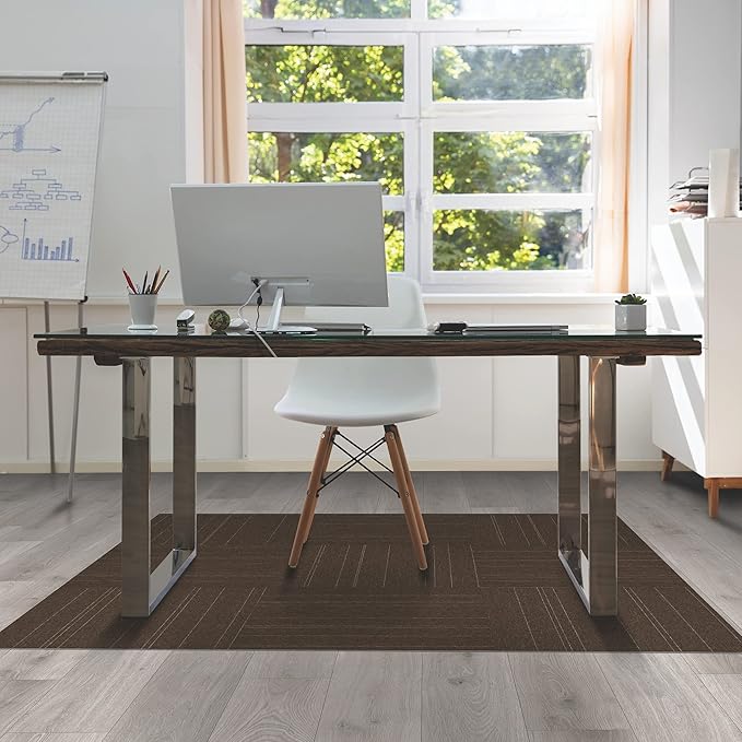 Mohawk Basics 24" x 24" Berber (Loop pile), 0.07" Pile Height, Carpet Tile, PET Fiber, Earth Tone Color, (24 Tiles), (96 sqft/carton)