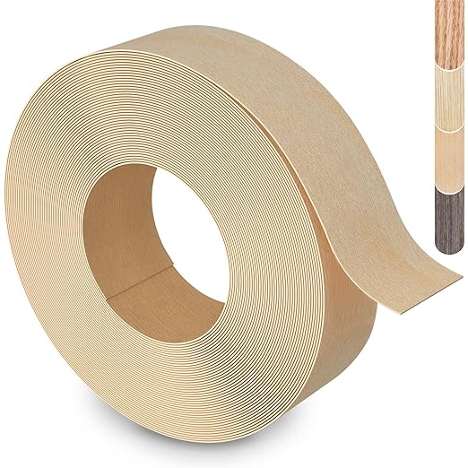 Birch Edge Banding, 1 1/2 inch x 100ft roll of Veneer Wood Edge Banding Pre-glued Flexible, Wood Tape for Cabinet Repair Furniture