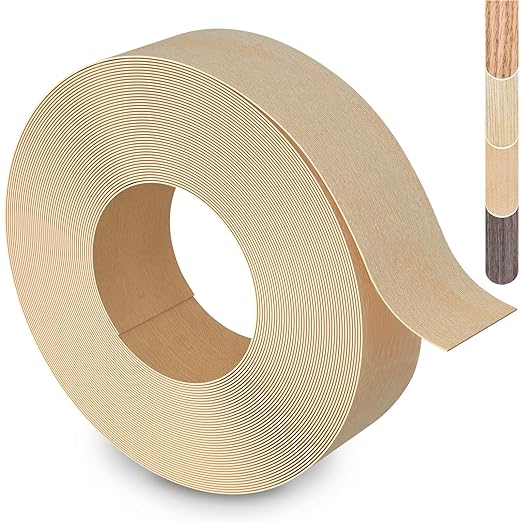 Birch Edge Banding, 3 inch x 10ft roll of Veneer Wood Edge Banding, Pre-glued Flexible Real Wood Tape for Cabinet Repair and Furniture