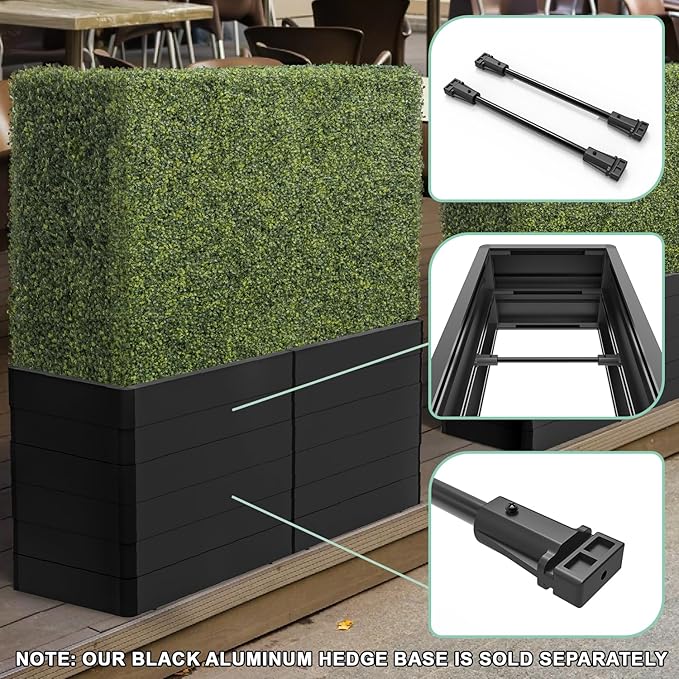 SunnyRoyal 36" Wx54 Hx6 D Artificial Boxwood Hedge Wall for Indoor and Outdoor Lifelike Greenery Privacy Screen for Patio Balcony Garden Office Party