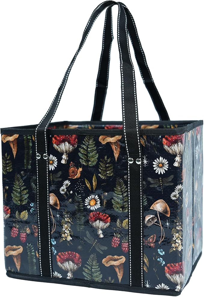 BeeGreen Large Waterproof Reusable Bags Christmas Heavy Duty Shopping Tote for Groceries Pool Gift with Webbing Handles