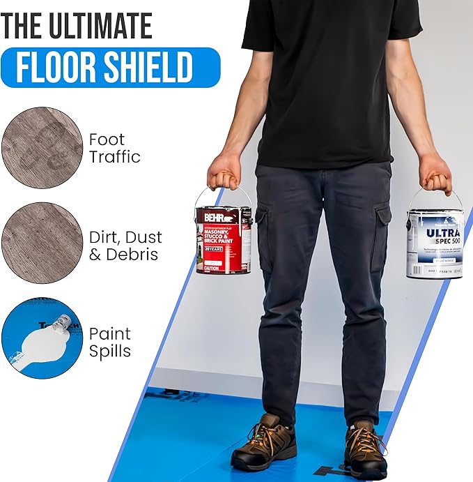 Temporary Floor Protection for Renovation, Painting, Construction - 40" x 90 ft, Covers 300 sqft