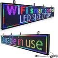 programmable led sign custom scrolling digital signage display screen outdoor for business electronic message board advertising marquee word light Wifi Control High Brightness Neon 77"X14"