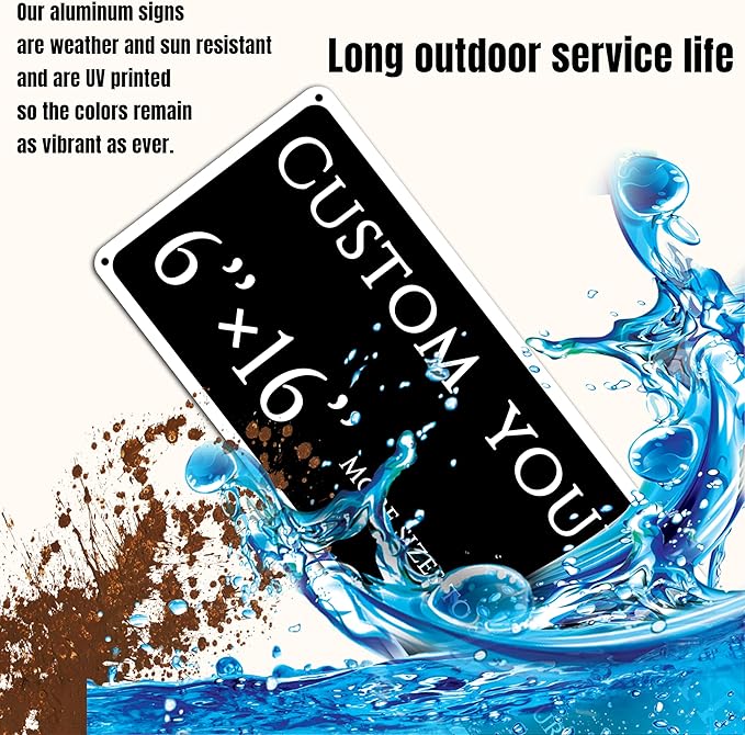 custom street sign,Custom Sign, Aluminum Weatherproof Metal Sign Multiple Sizes, custom office door signs, Business, Workplace, office, Home, Delivery Signs(6 * 16 Inch)