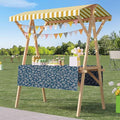 Outdoor Vendor Cart, Portable Cart with Canopy, Movable Stall Display Stand, Foldable Vending Stand Kiosk Display Trolley with Canopy, for Market, Street Food, Events(Yellow 4,120cm/47.2in)