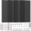 Ultrawall 4 Pack Metal Peg Board Panels with Hooks, Pegboard Wall Tool Organizer for Garage, 84pcs Peg Board with Accessories, 24"X12"