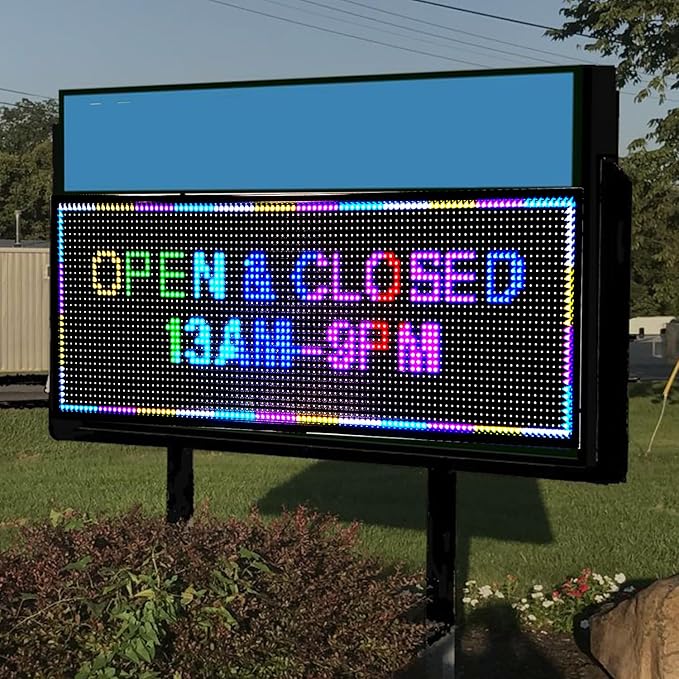 XSGD P10 Programmable Scrolling LED Sign Welcome Led Signs, Outdoor IP65 Waterproof Open Signs for Business, Customizable RGB Fullcolor Led Display, Digital Message Board for Advertising Store Restaurants