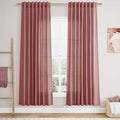 Canyon Rose Linen Curtains 72 Inch Length for Living Room Sheer Lightweight Door Drapes 2 Panels Set for Kids Bedroom Light Filtering Back Tab Rod Pocket Curtain for Kitchen Protect Privacy 52x72