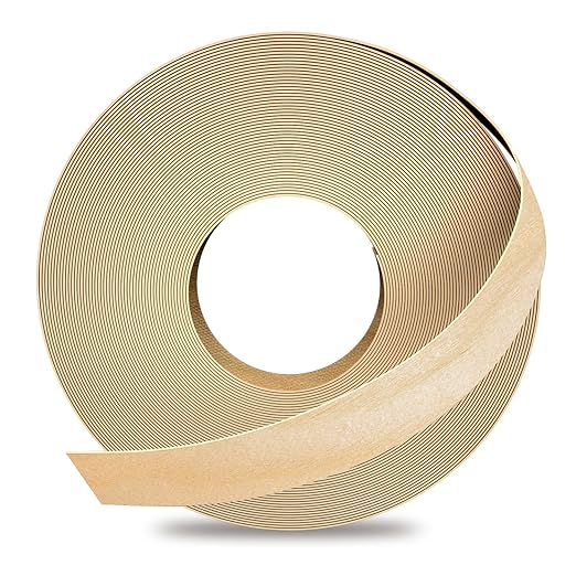 GSCIT Club Birch Edge Banding, 5/8 inch x 500ft roll of Wood Veneer Edge Banding Pre-glued Flexible, Wood Tape Banding for Cabinet Repair