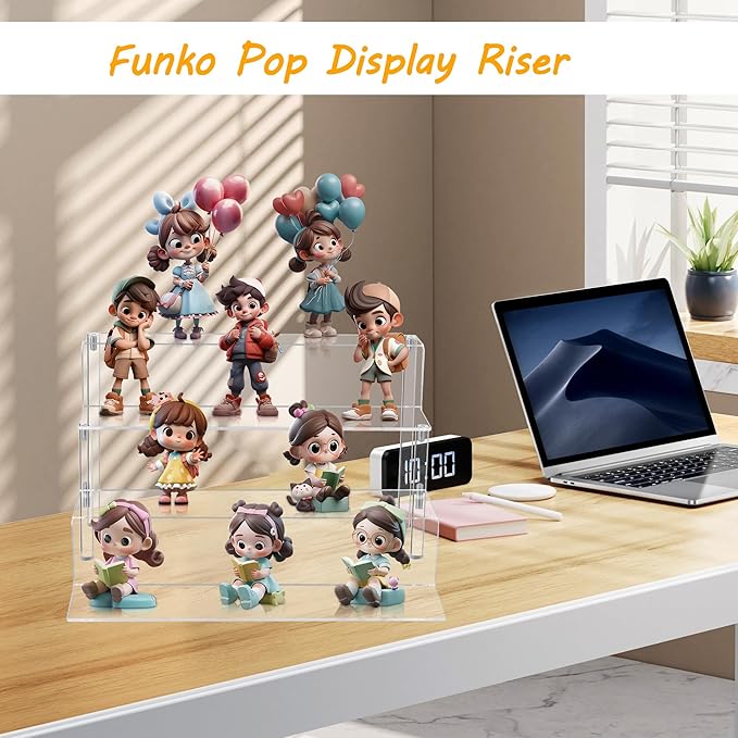 Acrylic Display Riser Stand, 4 Tier Cupcake Tower Stand, Clear Display Rack for Perfume,Figures,Spice, Tiered Spice Rack Organizer