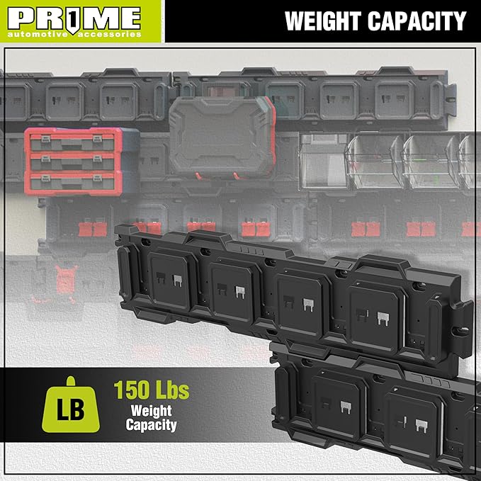 PR1ME 31 Inch Heavy Duty Garage Storage Wall Rails, 2 Pcs Wall Mount Organization Rails, Organization Tool Storage Utility Rack for Hooks