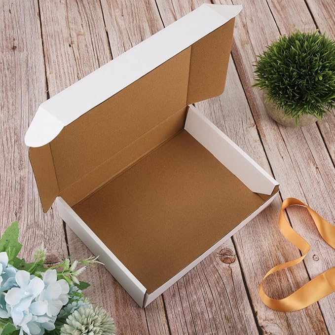 RLAVBL 9x6.5x2 Inches Shipping Boxes Set of 30, White Small Corrugated Cardboard Box, Mailer Boxes for Packing Small Business