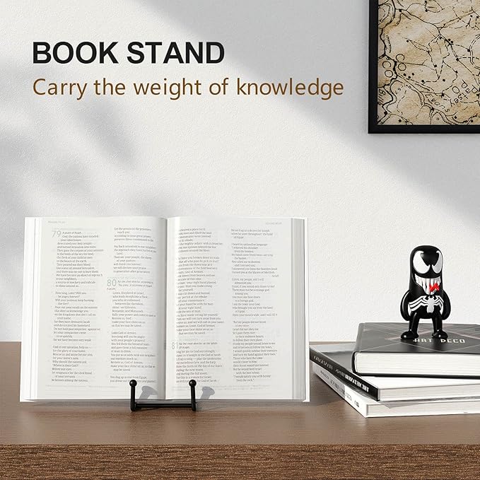HONGYUTAI 3 Pack 4.5 Inch Plate Stands for Display Picture Stand - 4.5 Inch Vinyl Table Top Display, Metal Frame Holders Decorative Plate for Book , Picture, Photo and Platter, Tabletop Art, Black