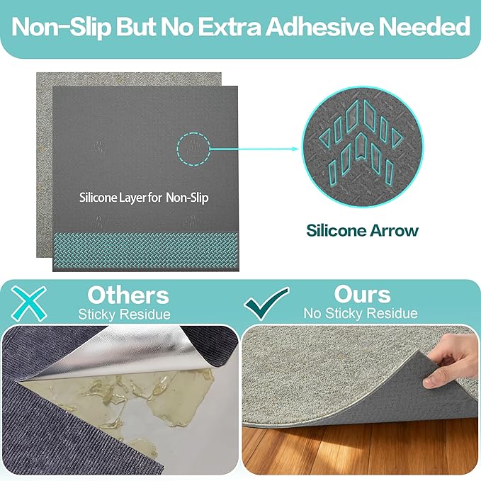 jxgzyy Soft Carpet Tiles 20×20 Inch, 0.38'' Padded Carpet Squares, Non-Adhesive Carpet Flooring with Textured Silicone Back, Easy DIY Soft NylonTiles for Home Gym, 12 Pcs/32.3 Sqft