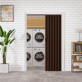 37-48 x 80in Enhanced Accordion Doors Interior Folding Door, White PVC Accordion Door with Upgraded Roller & Handle & Complete Hardware, for Closet Bathroom Doorways