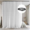 Room Divider Curtains with Flexible Ceiling Tracks Set,Blackout Curtain Ceiling Mount Curtain Track Privacy Room Dividers Ceiling Track Curtain Rod(White Drape & Black Rail W 8.3 × H 9 FT)