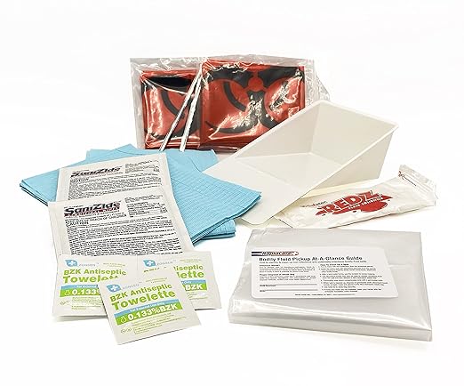 Rapid Care First Aid 839BBK-1 Premium Bloodborne Pathogen & Bodily Fluid Spill Kit, OSHA Compliant, Wall Mountable, 10" x 8" x 3 1/2"