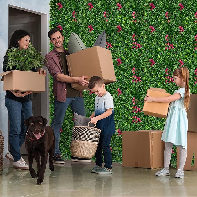 Boxwood Roll Panels, Grass Wall 20"x20"(6PCS), Grass Backdrop, Privacy Screen, Sun Protected Green Wall Decor for Outdoor, Indoor, Garden, Backyard and Décor