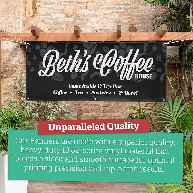 Personalized Vinyl Banner – Vinyl Printed Customizable Banner for Indoor and Outdoor Use (3'x8')