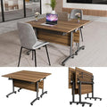 Conference Table, Modern Folding Meeting Tables with Flip Top, Mobile Podcast Table with Four Locking Wheels, Large Training Table for Meeting Room, Office, Classroom (2, A, 70.8in)