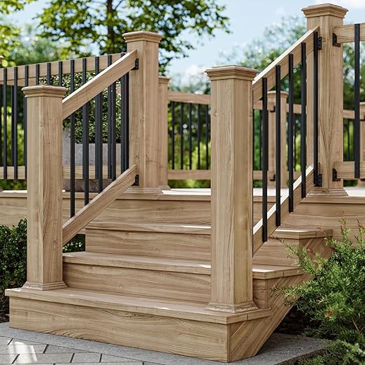 25 Pack Deck Balusters 32'' Rectangle Staircase Baluster, Black Metal Deck Spindle and Stairs Railing,Hollow Rectangle Deck Balusters for Deck Railing Porch