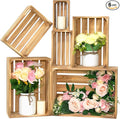 Wooden Crates for Display 6 Pack Extra Large Rustic Nesting Wooden Basket with Handle, Decorative Farmhouse Wood Crate for Storage and Container, 6 Size Wood Basket Decor Boxes
