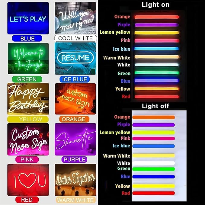 Custom Neon Signs, Neon Name Sign Customizable for Wall Decor, Personalized Neon Signs Larger LED Light up Sign Customizable for Bedroom Wall Decor, Neon Name Sign For Wedding Birthday Shop