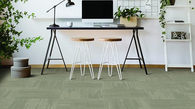 Mohawk Elite 24" x 24" Berber (Loop pile), 0.1" Pile Height, Carpet Tile, Nylon Fiber, Dove Color, (24 Tiles), (96 sqft/carton)