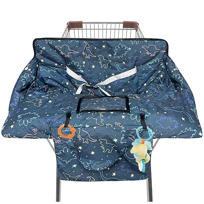 Shopping Cart Cover for Baby,2-in-1 High Chair Cover with Portable Cloth Bag,Cart Seat Pad for Babies Grocery Cushion Cover Restaurant,Suitable for All Supermarkets