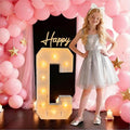 3FT/36 Inch Marquee Light up letters with Warm Lights,White Marquee letter A-Z for Birthday Party Large Mosaic Frame Letter Cardboard Pre-Cut Foam Board Sign Diy Decorations Anniversary (C)