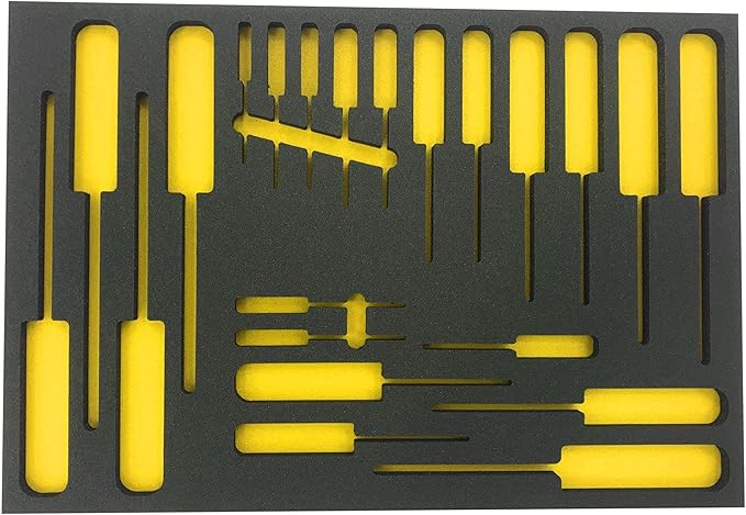 5S Tool Box Shadow Foam Organizers (2 Color) Custom Size (20" x 40", Black Top/Yellow Bottom)