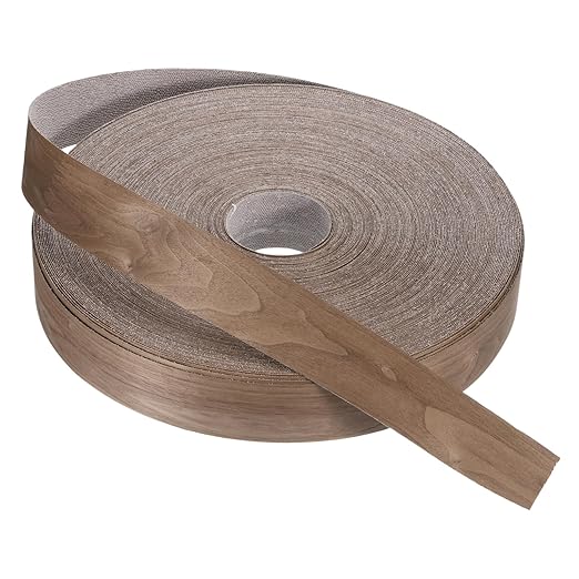 PATIKIL Walnut Edge Banding, 2 Inch x 250 ft Wood Veneer Tape Pre-glued Flexible Plywood Edge Banding with Hot Melt Adhesive for Furniture Restoration