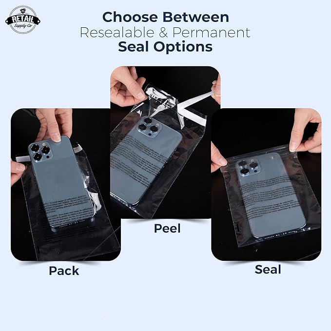 Retail Supply Co Resealable Clear Bags - 200 Pack 5x7 Inch