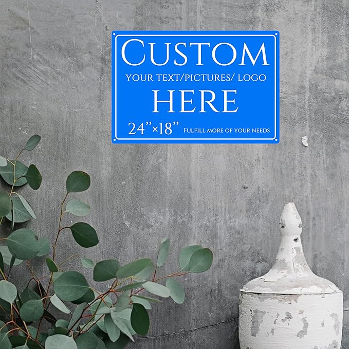 personalized signs, personalized metal sign，Aluminum Weatherproof Metal Sign Multiple Sizes, Double-sidedCustomize for Office, Business, Workplace, Factory, Delivery Signs(24 * 18 Inch)