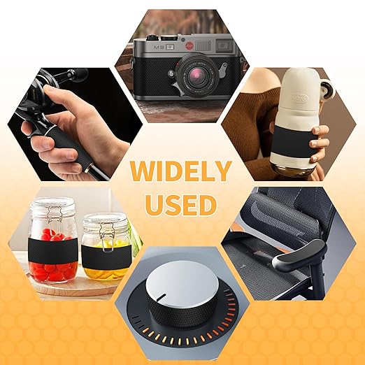 Aobrill Rubber Grip Tape, 10 Pcs Strong Adhesive Non-Slip Tape, Enhanced Cuttable, Heat Resistant, Customizable with Grip for Handles and Contact Surfaces (Black, 6In x 9In)