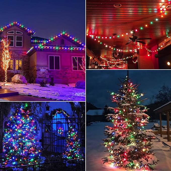 Brightown C9 Christmas String Lights Outdoor Led Fairy Lights Faceted Strawberry Lights Extendable UL Certified for Party Holiday Wedding Christmas Indoor Outdoor Decor