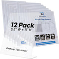 DuraClear Acrylic Sign Holders 8.5 x 11 - Extra Thick and Durable Desktop Paper Sign Holders - Perfect for Retail and Booth Display Supplies - 12 Pack, Portrait
