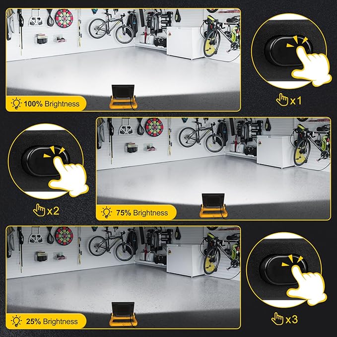 T-SUN LED Work Light with Stand, 60W 6000K LED Flood Light Outdoor with 13FT Cord, 3 Adjustable Lighting,Magnetic Base/Hook Design, Portable Work Lights for Job Site, Construction, Workshop, Garage