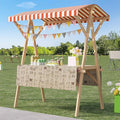Outdoor Vendor Cart, Portable Cart with Canopy, Movable Stall Display Stand, Foldable Vending Stand Kiosk Display Trolley with Canopy, for Market, Street Food, Events(Red 4,120cm/47.2in)