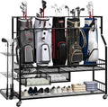 PeakPursuit Golf Bag Organizer and Storage Rack Stand Holder Fits Golf Club Bags and Multiple Golfing Equipment Accessories, Storage Rack with Drawers and Wheels for Indoor/Outdoor Garage, Clubs