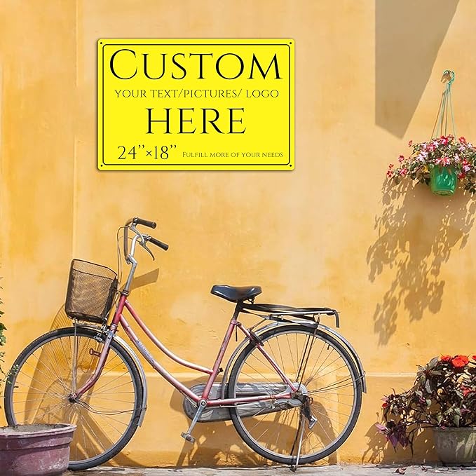Custom Signs Outdoor Metal, personalized metal sign，Reflective，night visibility，Aluminum Weatherproof Metal Sign Multiple Sizes, Customize for Office, Business, Workplace, office, Home, Delivery Signs(24*18 Inch)