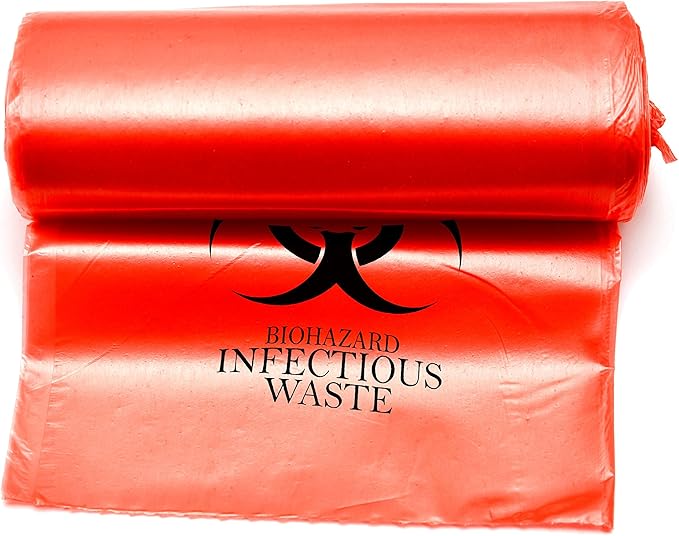 Oakridge Heavy Duty 10 Gallon Biohazard Waste Disposal Bags (Roll of 100) - Professional Grade